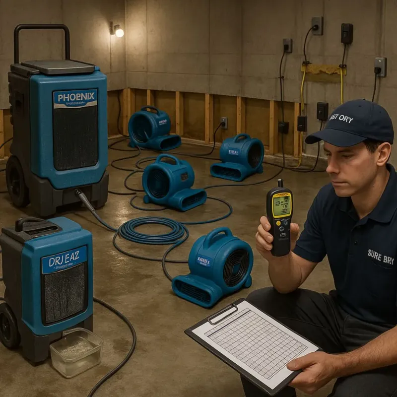 Structural Drying and Dehumidification process in Elkton, MD